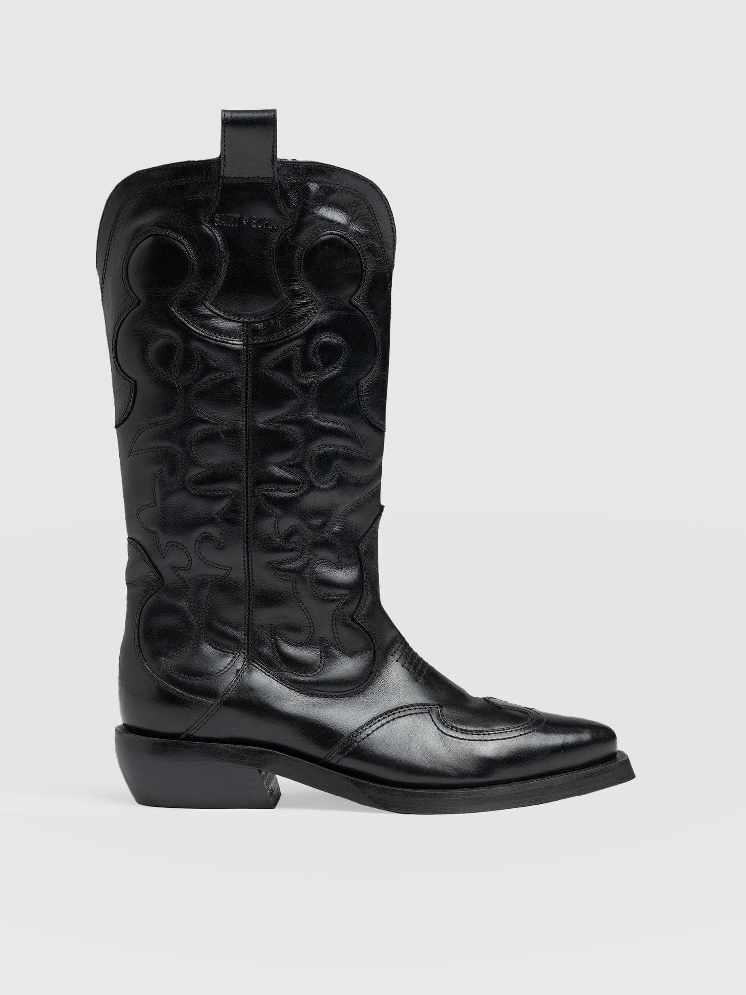 Kansas Western Boot Black - Women's Leather Boots | Saint + Sofia® USA