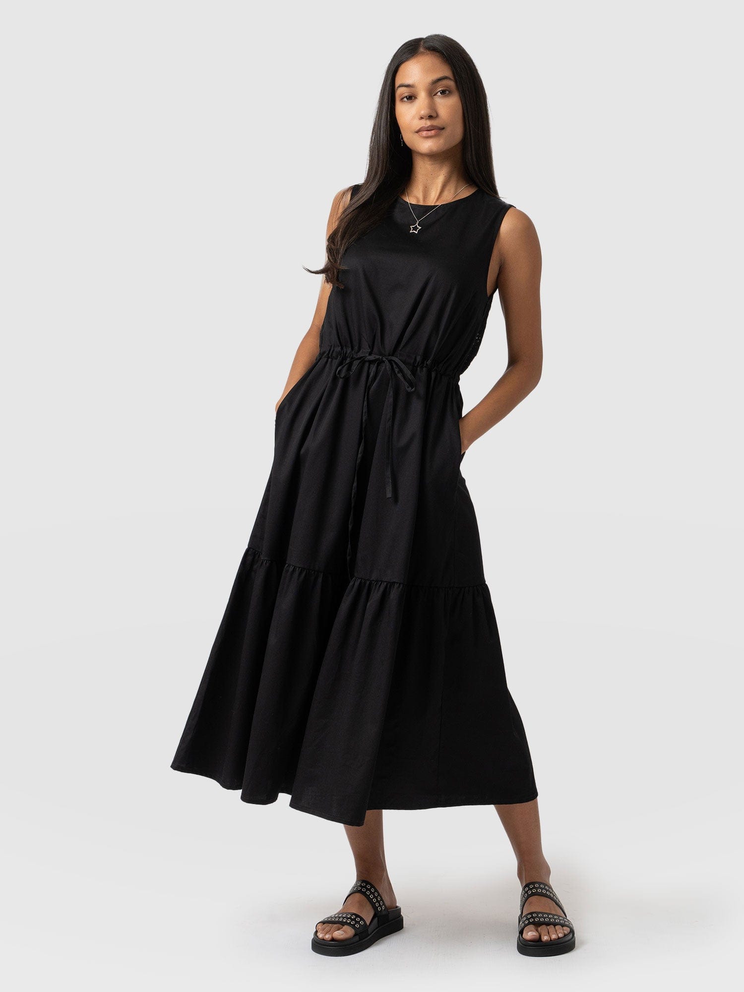 Kara Dress Black Broderie - Women's Dresses | Saint + Sofia® UK