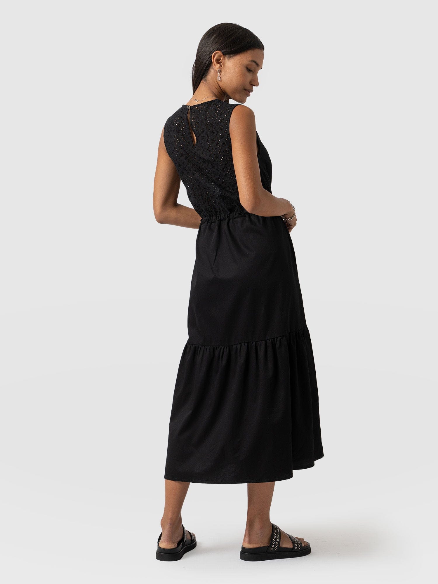 Kara Dress Black Broderie - Women's Dresses | Saint + Sofia® UK