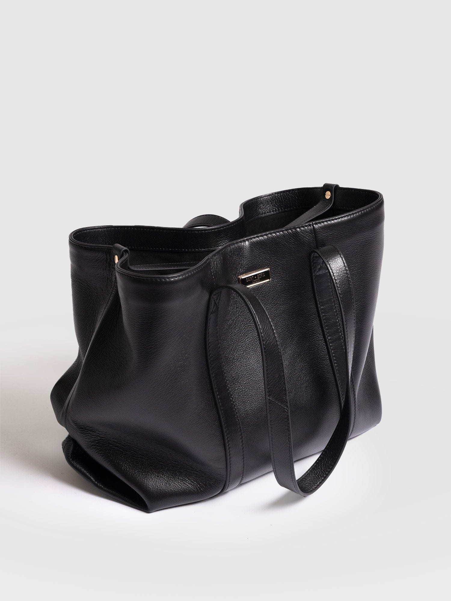 Kara Shopper Bag - Black Leather - Women's Handbags | Saint + Sofia® USA