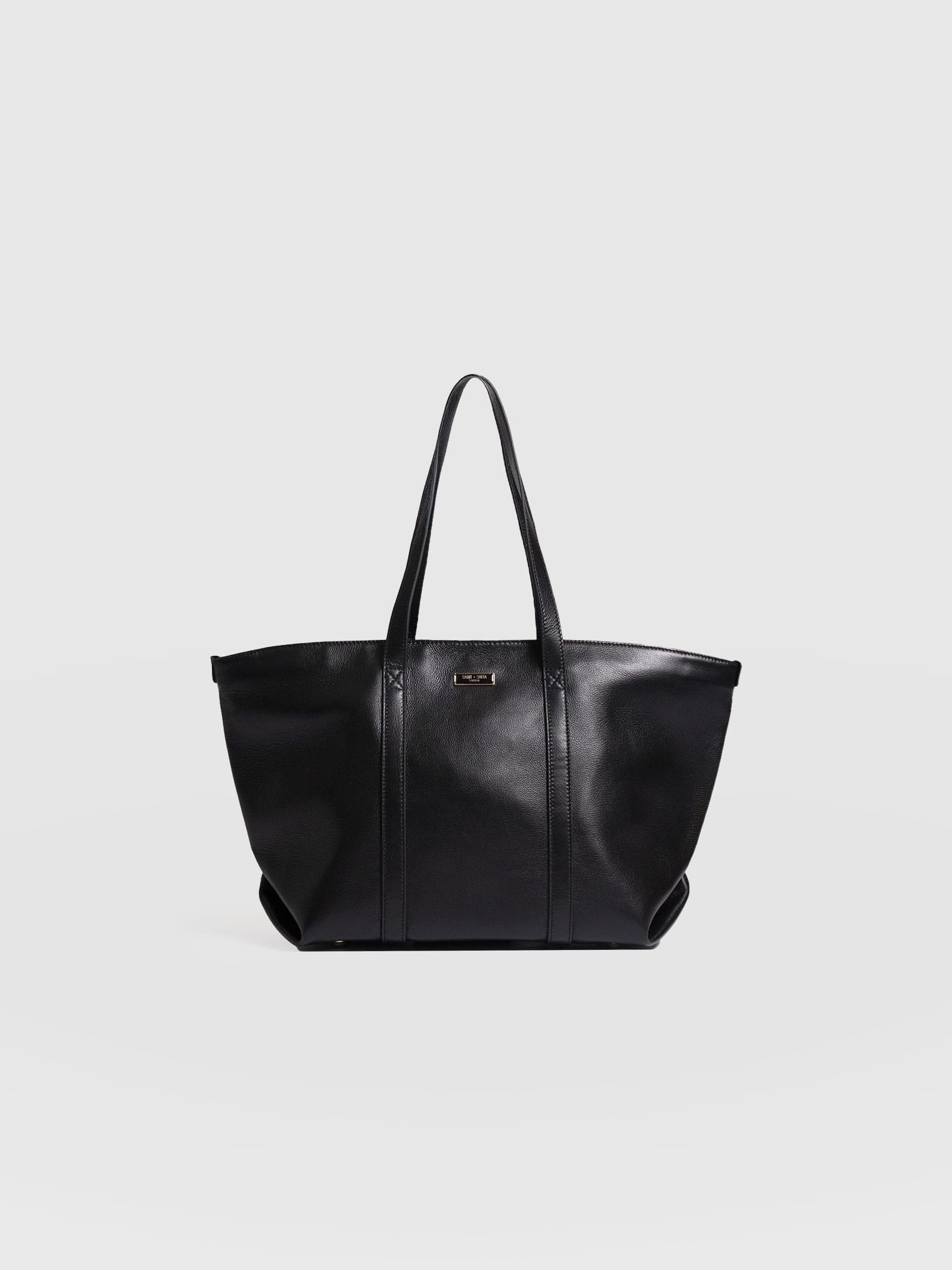Kara Shopper Bag - Black Leather - Women's Handbags | Saint + Sofia® USA