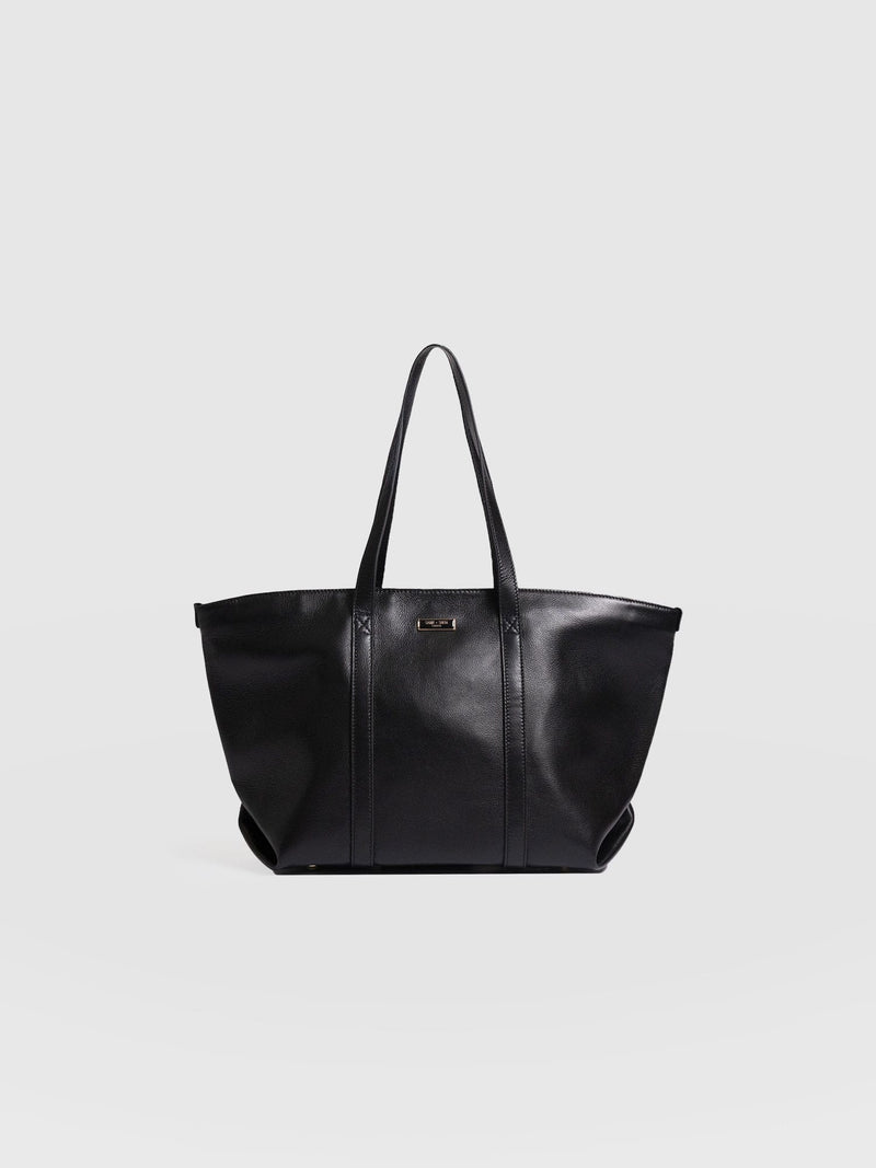 Kara Shopper Bag - Black Leather - Women's Handbags | Saint + Sofia® USA
