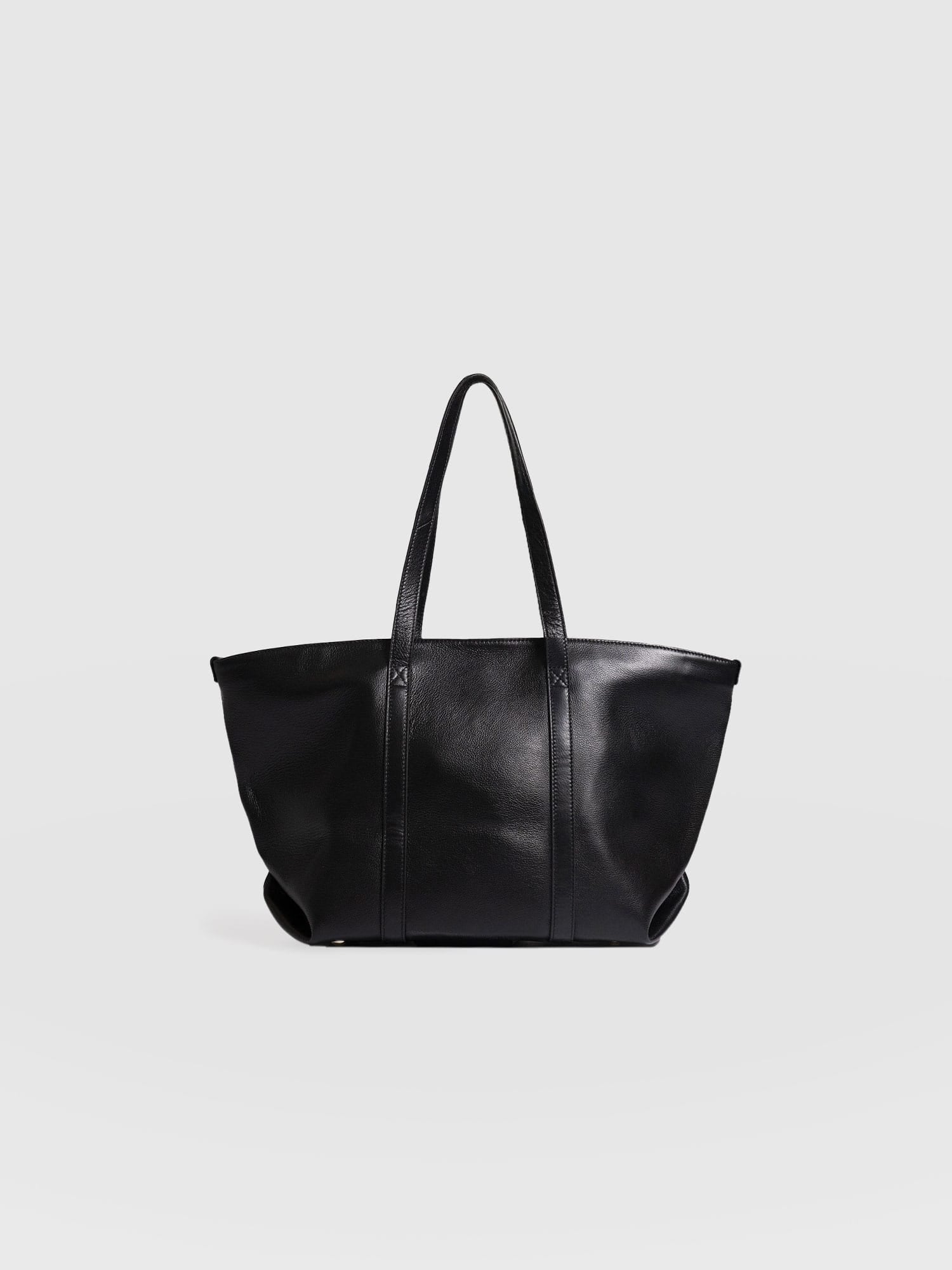 Kara Shopper Bag - Black Leather - Women's Handbags | Saint + Sofia® USA