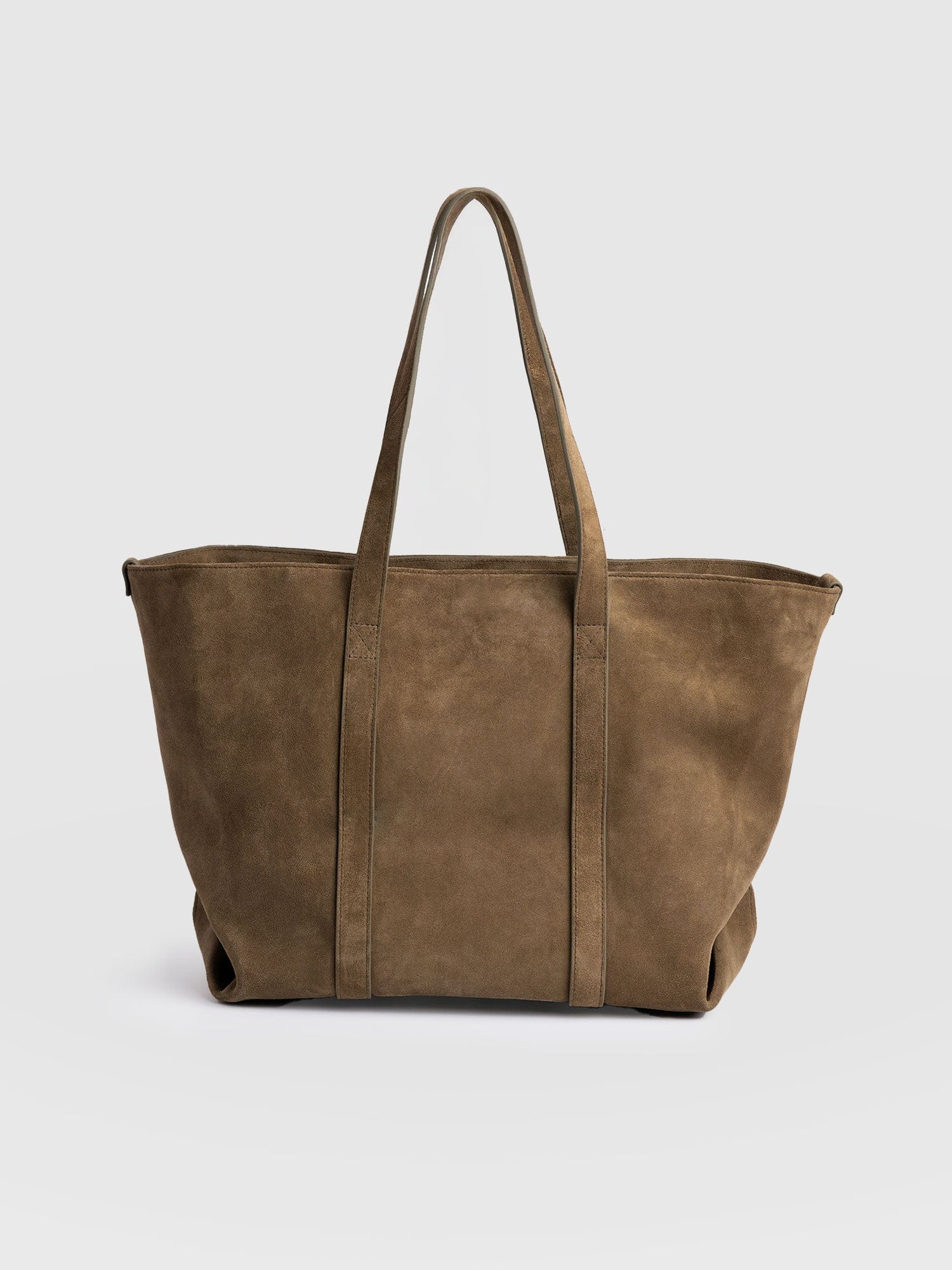 Kara Shopper Bag Khaki Suede - Women's Bags | Saint + Sofia® US