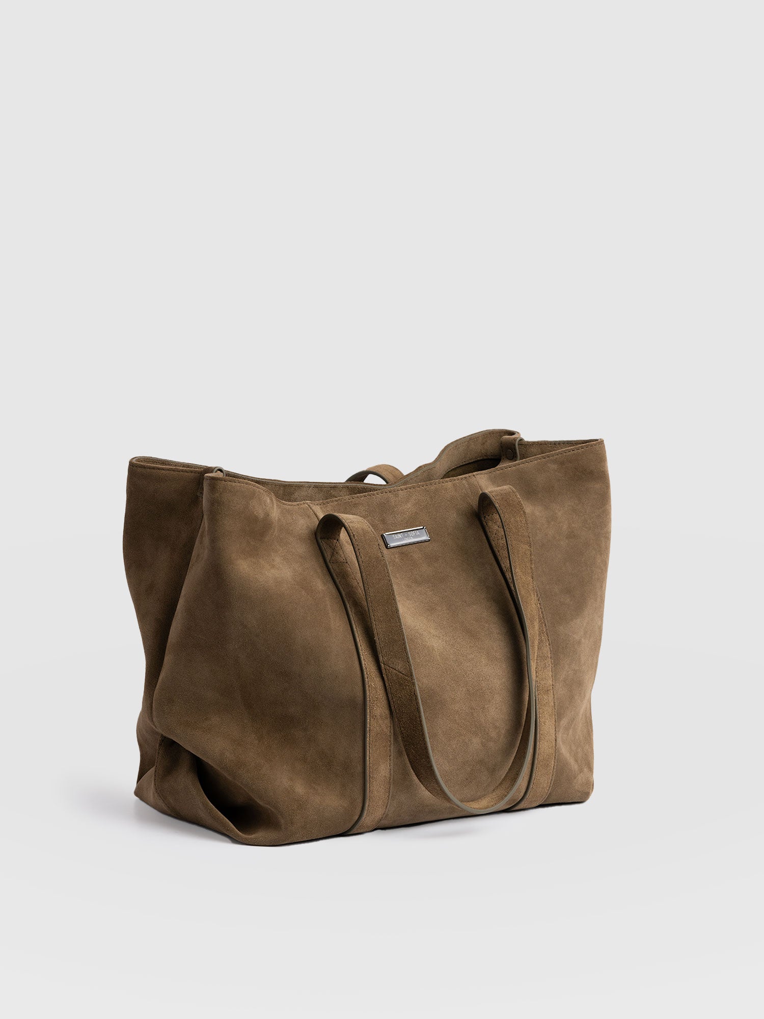 Kara Shopper Bag Khaki Suede - Women's Bags | Saint + Sofia® US