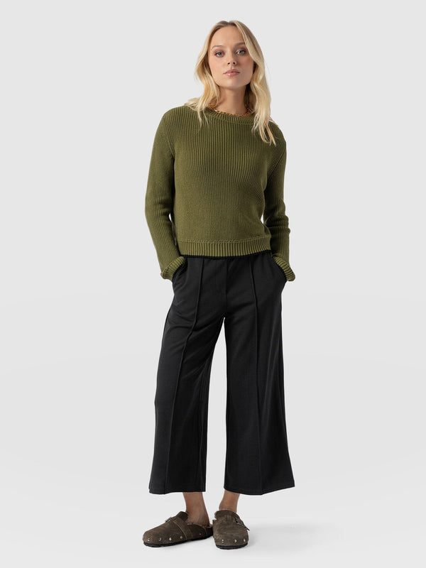 Keller Culotte Black - Women's Culottes | Saint + Sofia® USA