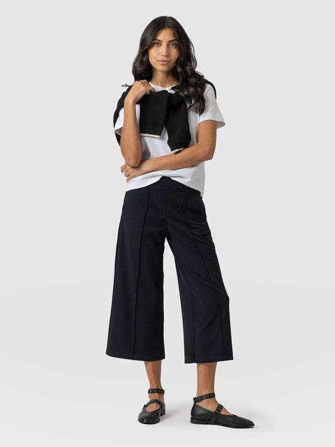 Keller Crop Pant Navy - Women's Culottes | Saint + Sofia® USA