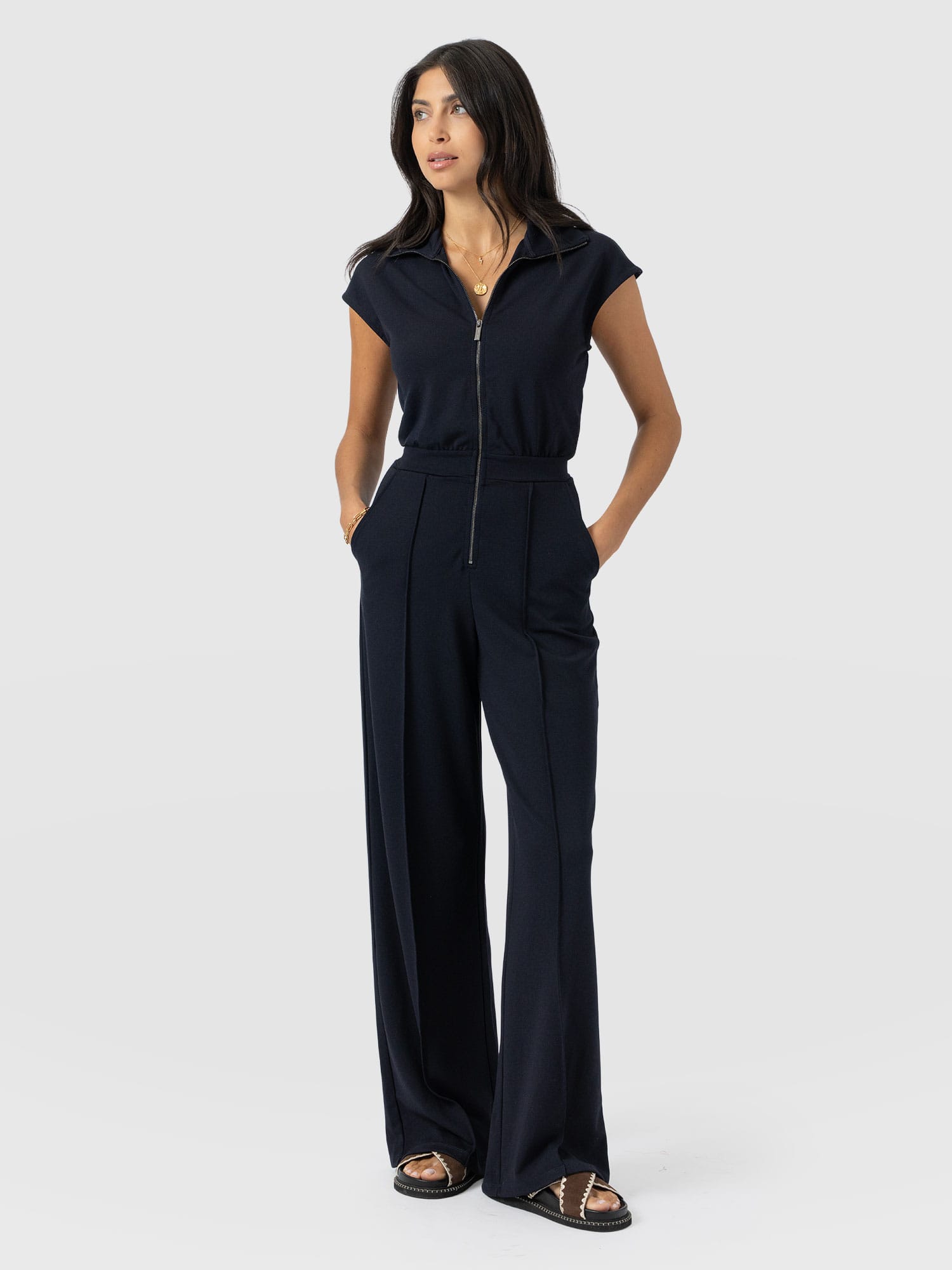Keller Jumpsuit - Navy - Women's Jumpsuits | Saint + Sofia® USA