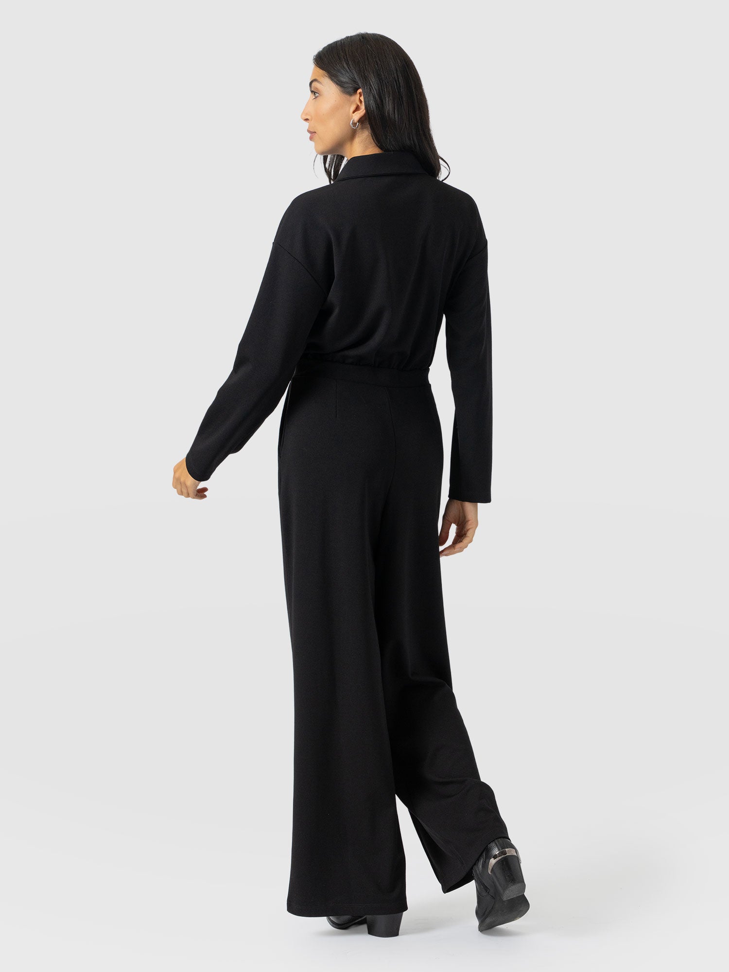 Keller Long Sleeve Jumpsuit - Black - Women's Jumpsuits | Saint + Sofia® USA