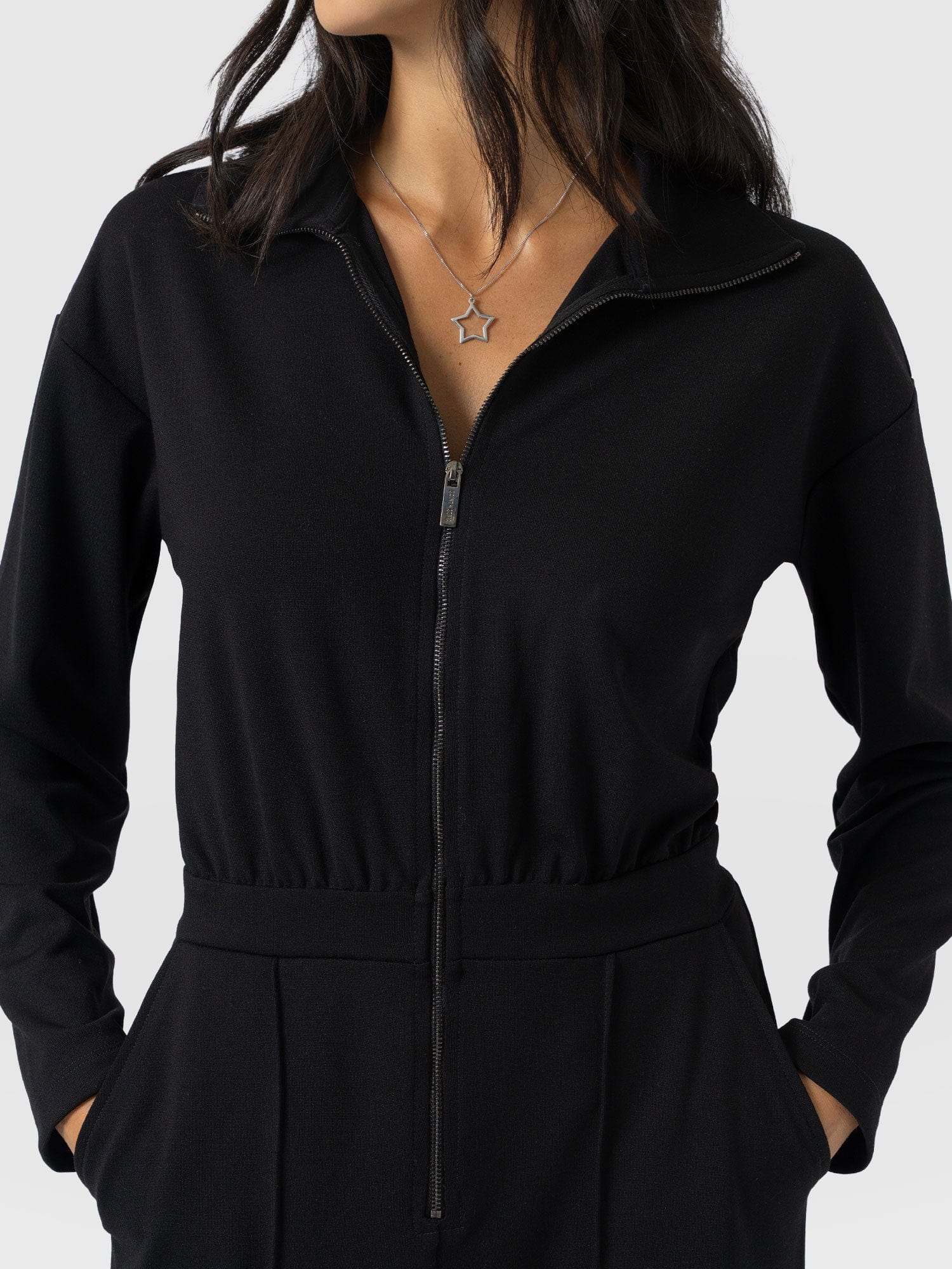 Keller Long Sleeve Jumpsuit - Black - Women's Jumpsuits | Saint + Sofia® USA