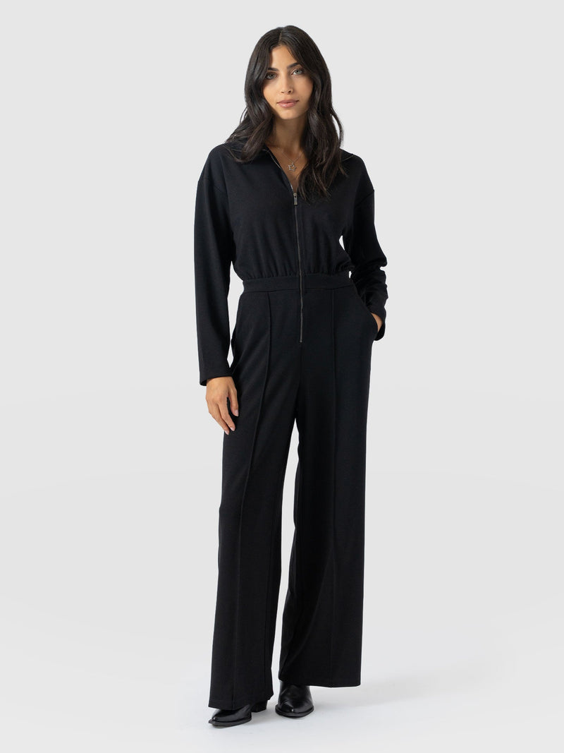 Keller Long Sleeve Jumpsuit - Black - Women's Jumpsuits | Saint + Sofia® USA
