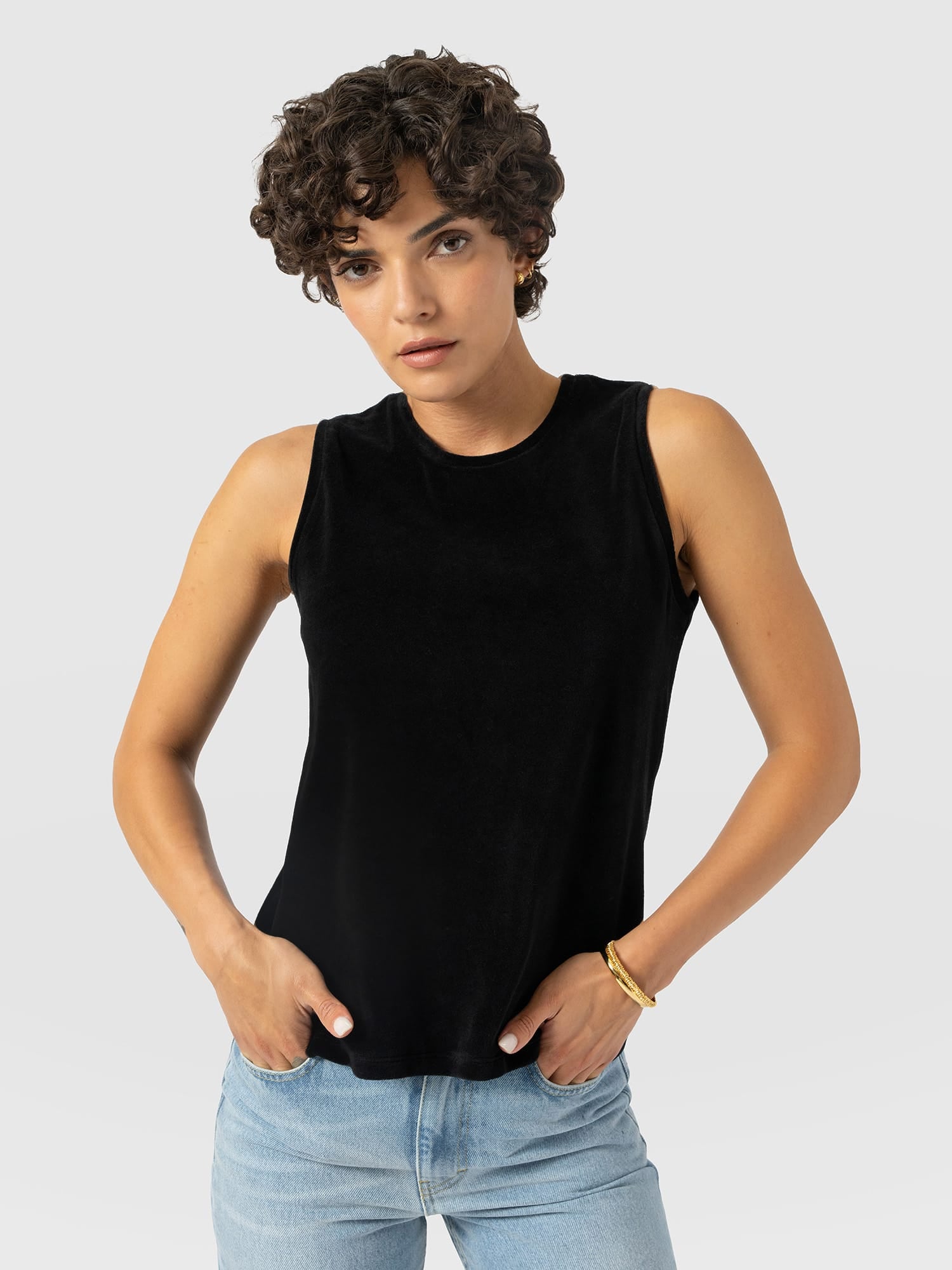 Keller Vest - Black Velvet - Women's T-shirts | Saint and Sofia® USA