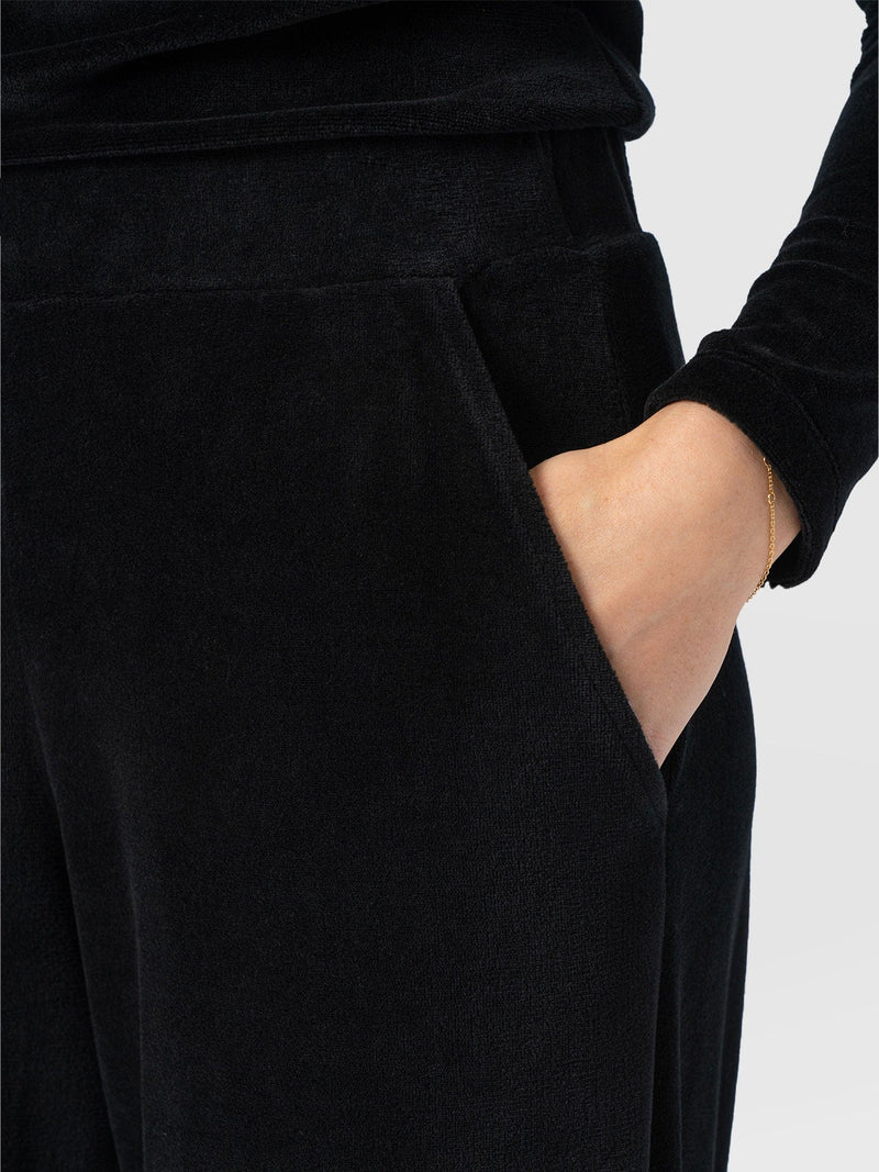 Keller Wide Leg Pant - Black Velvet - Women's Pants | Saint + Sofia® USA
