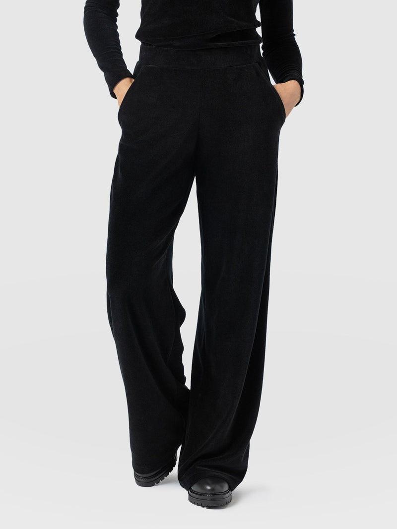 Keller Wide Leg Pant - Black Velvet - Women's Pants | Saint + Sofia® USA