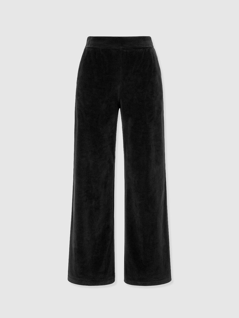 Keller Wide Leg Pant - Black Velvet - Women's Pants | Saint + Sofia® USA