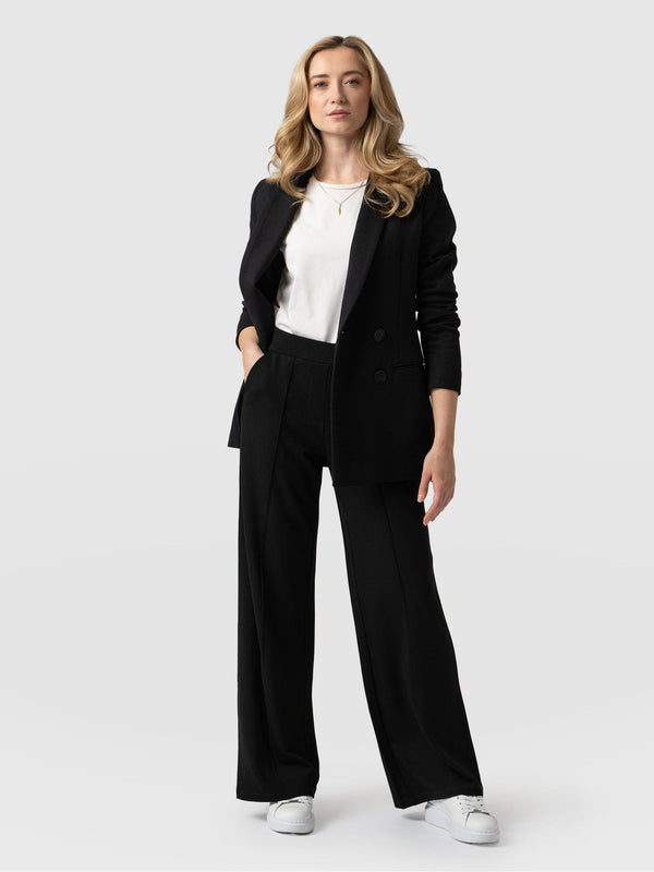 Womens Loose Fit High Waist Straight Long Pants Suit Formal Wide Leg  Trousers