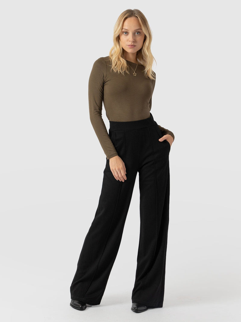 Keller Wide Leg Pant Black - Women's Pants | Saint + Sofia® USA