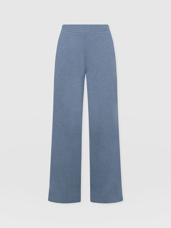 Keller Wide Leg Pant Blue Melange - Women's Trousers | Saint + Sofia® US