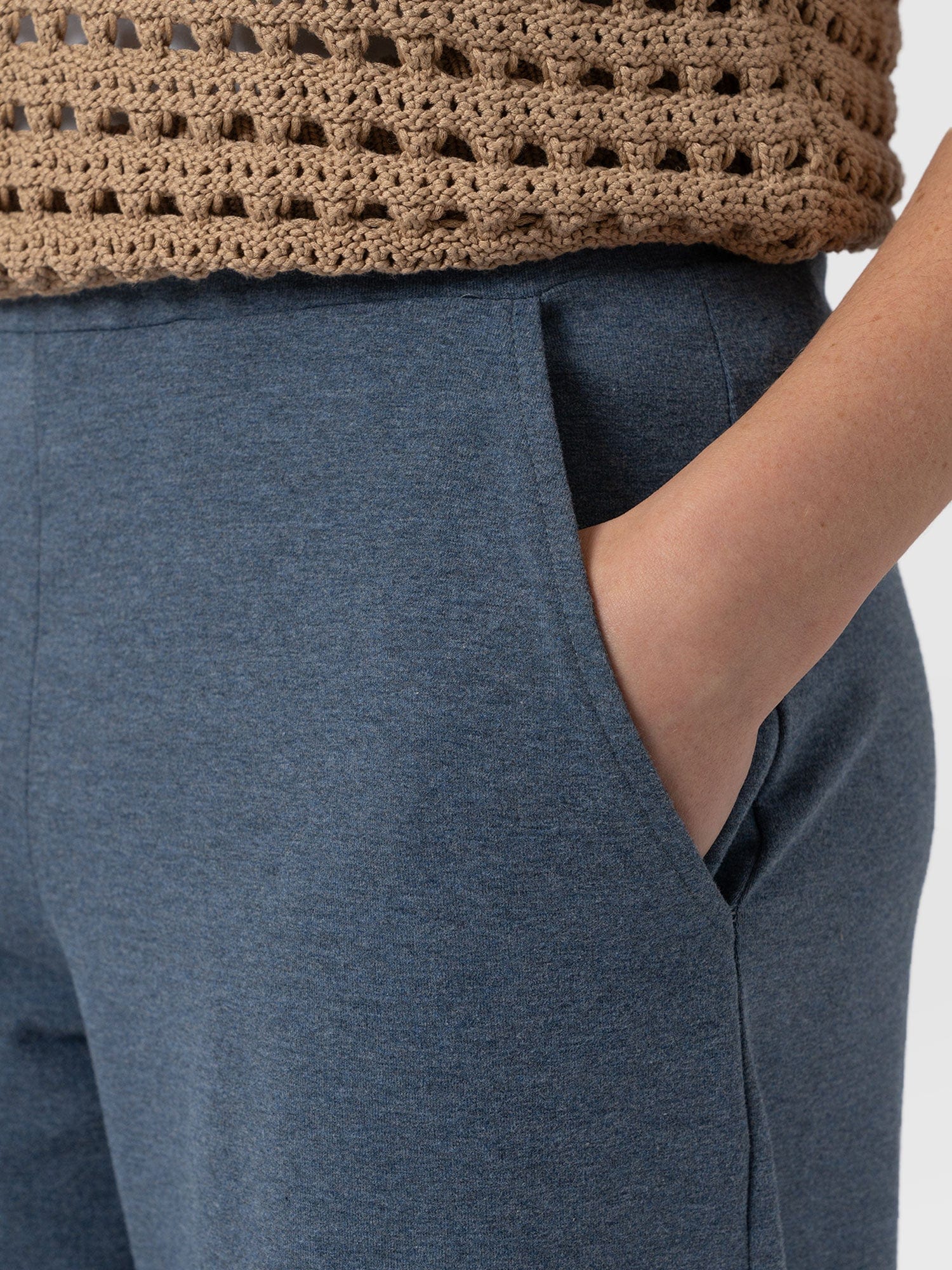 Keller Wide Leg Pant Blue Melange - Women's Trousers | Saint + Sofia® US