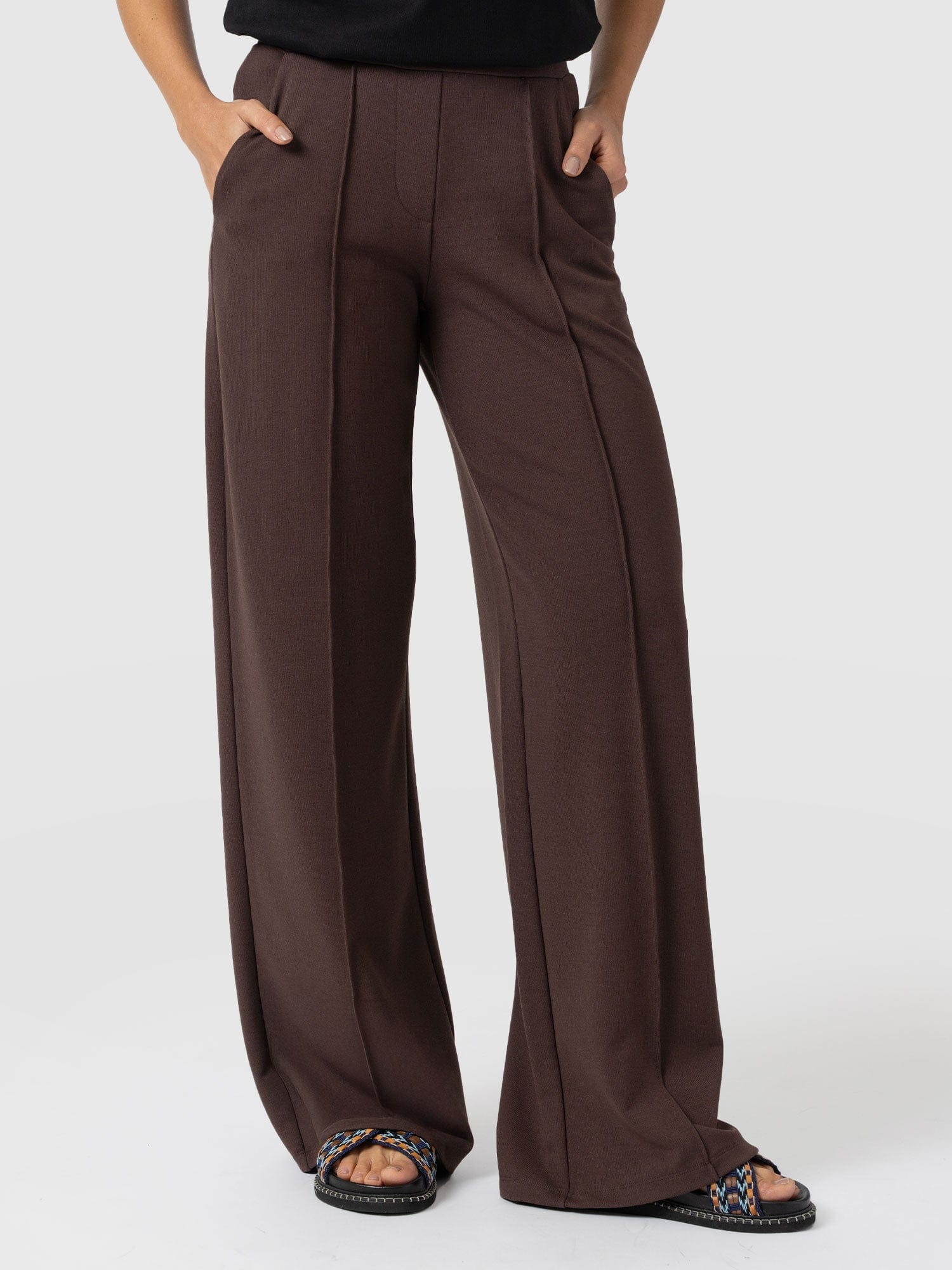 Keller Wide Leg Pant - Brown - Women's Pants | Saint + Sofia® USA