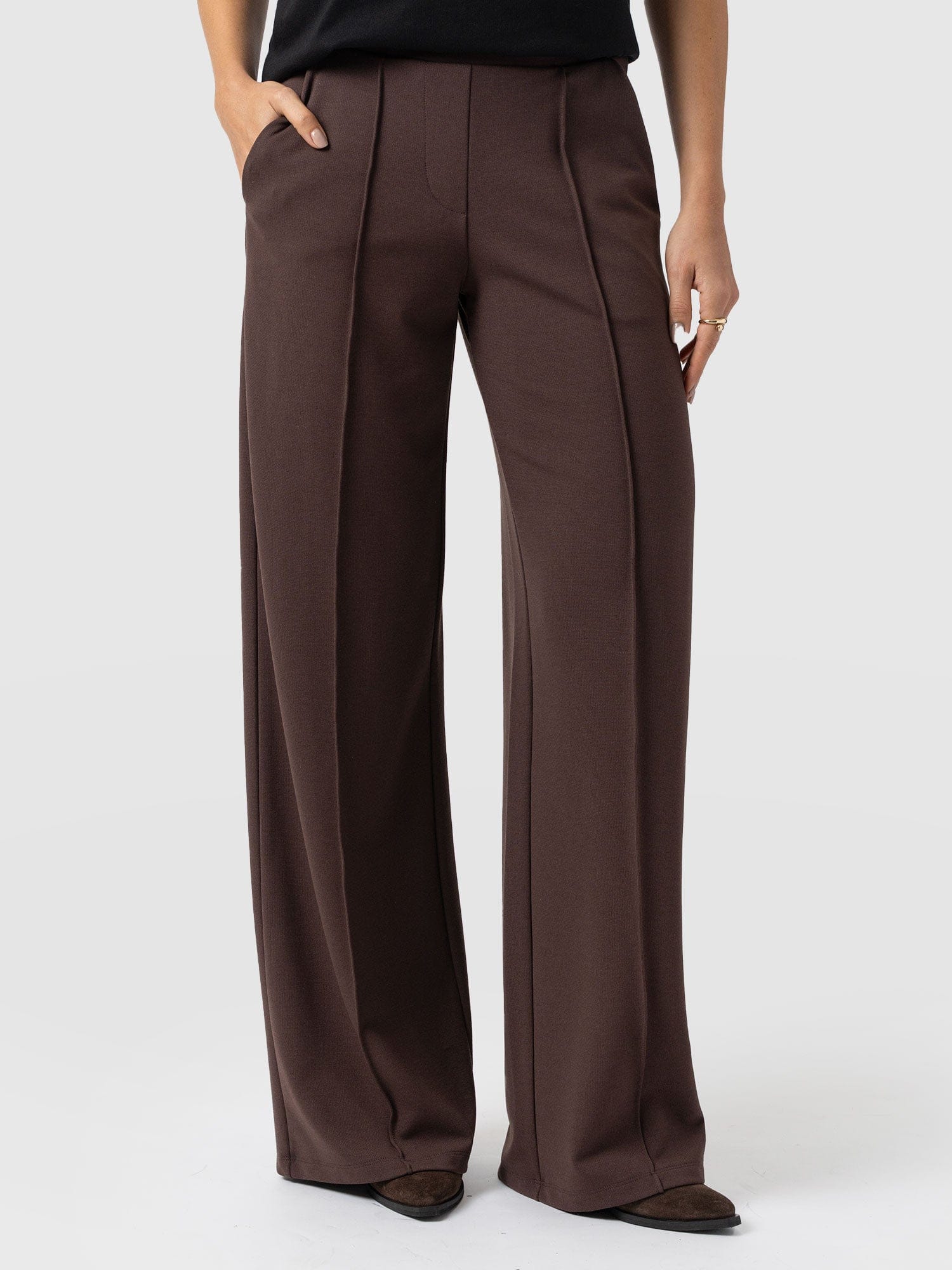 Keller Wide Leg Pant - Brown - Women's Pants | Saint + Sofia® USA