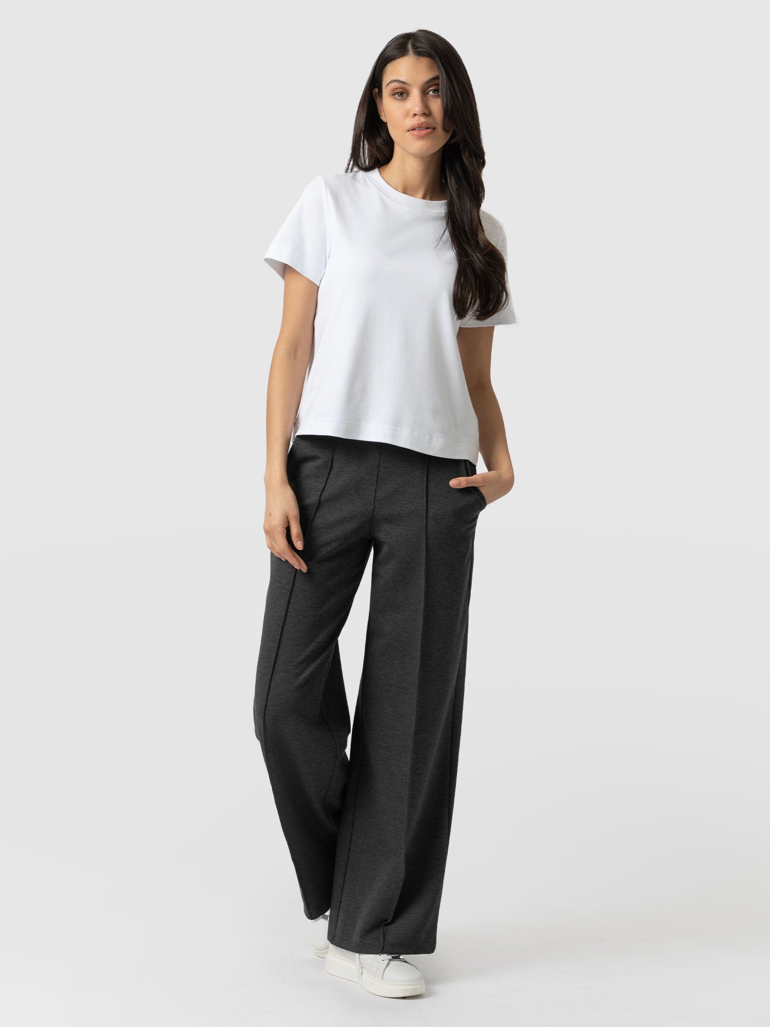 Keller Wide Leg Pant Charcoal - Women's Pants | Saint + Sofia® USA