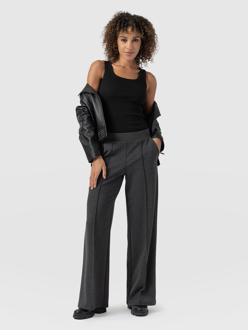 Keller Wide Leg Pant Charcoal - Women's Pants | Saint + Sofia® USA