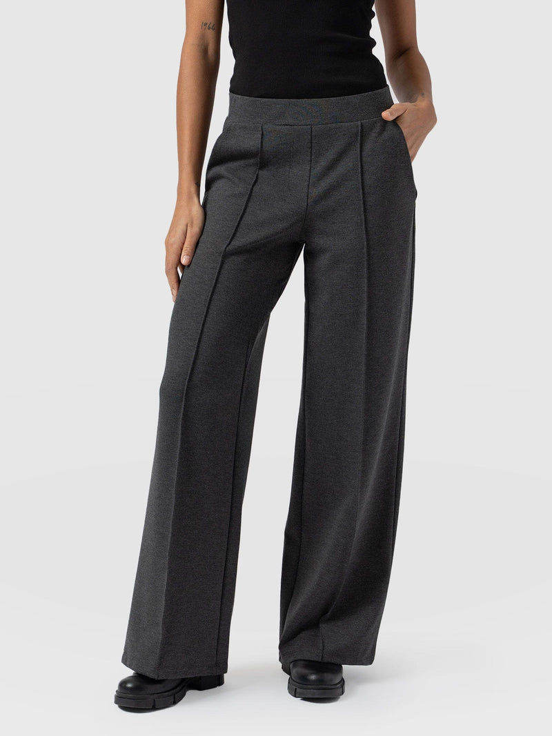 Keller Wide Leg Pant Charcoal - Women's Pants | Saint + Sofia® USA