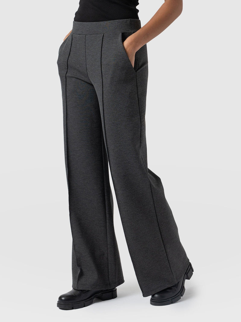 Keller Wide Leg Pant Charcoal - Women's Pants | Saint + Sofia® USA