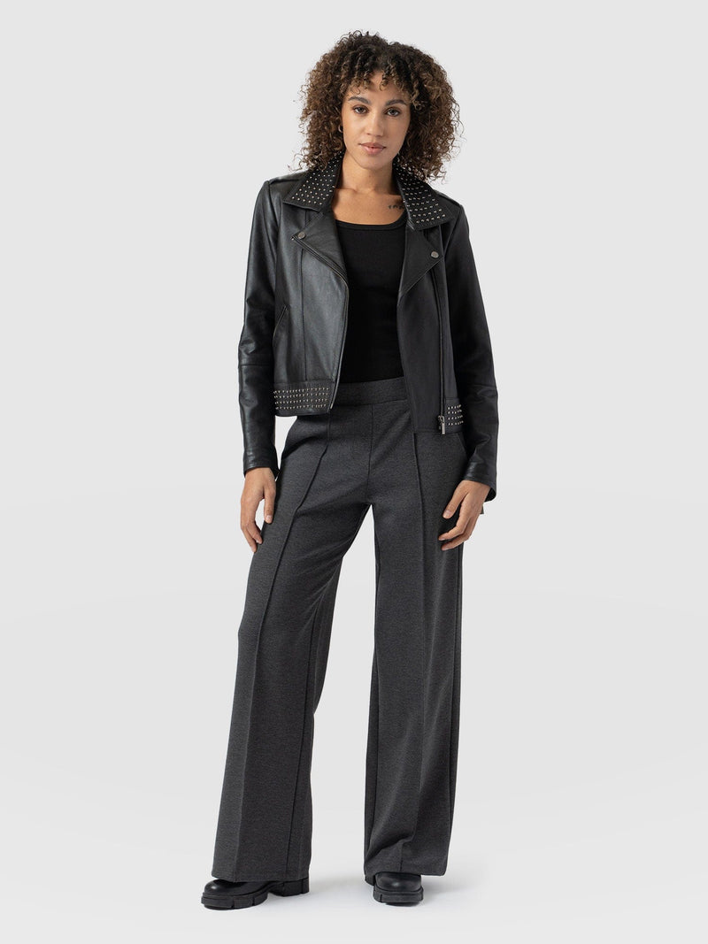 Keller Wide Leg Pant Charcoal - Women's Pants | Saint + Sofia® USA