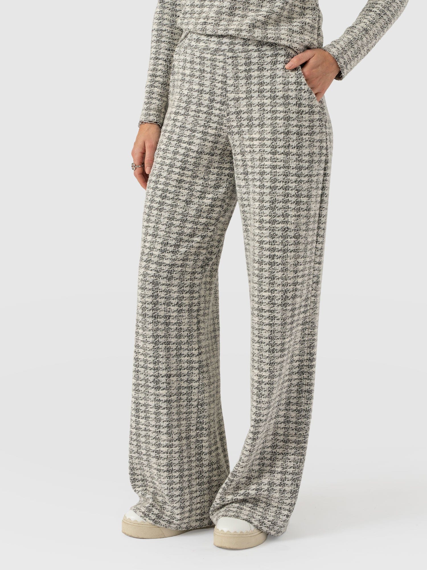 Keller Wide Leg Pant - Cream Boucle - Women's Pants | Saint + Sofia® USA
