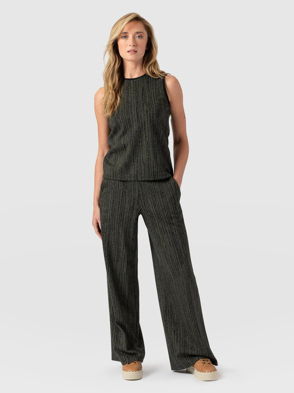 Keller Wide Leg Pant Green Pixel - Women's Pants | Saint + Sofia® US