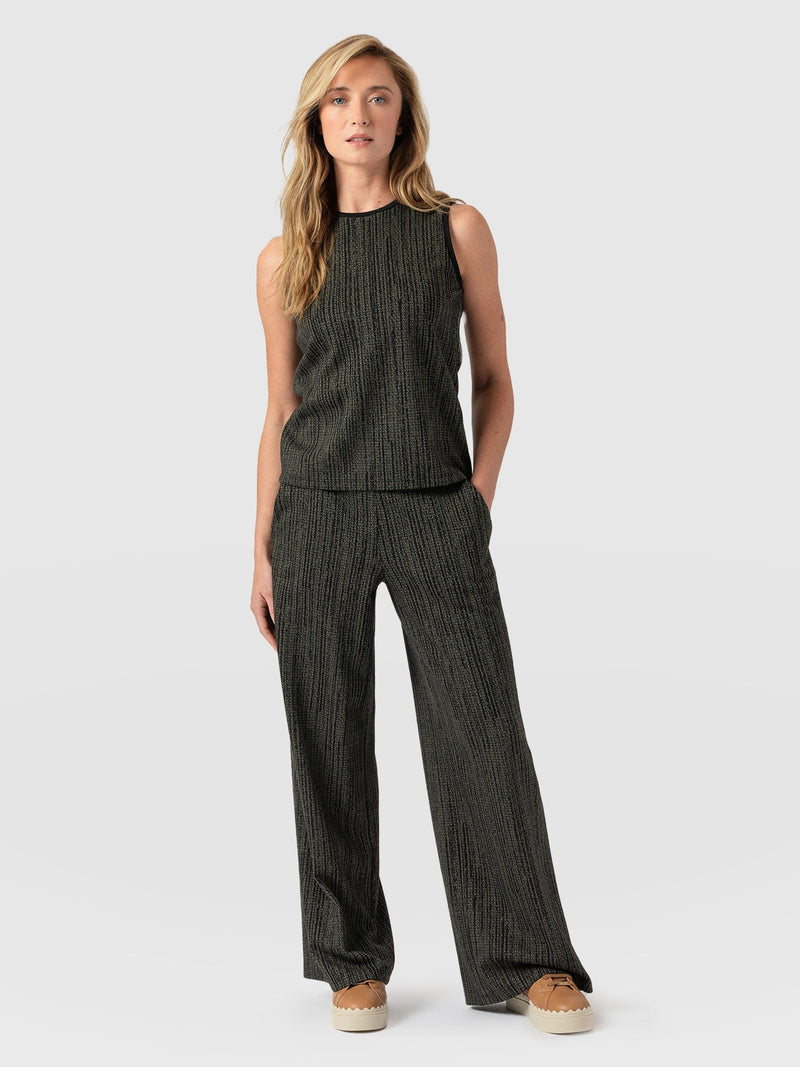 Keller Wide Leg Pant Green Pixel - Women's Pants | Saint + Sofia® US