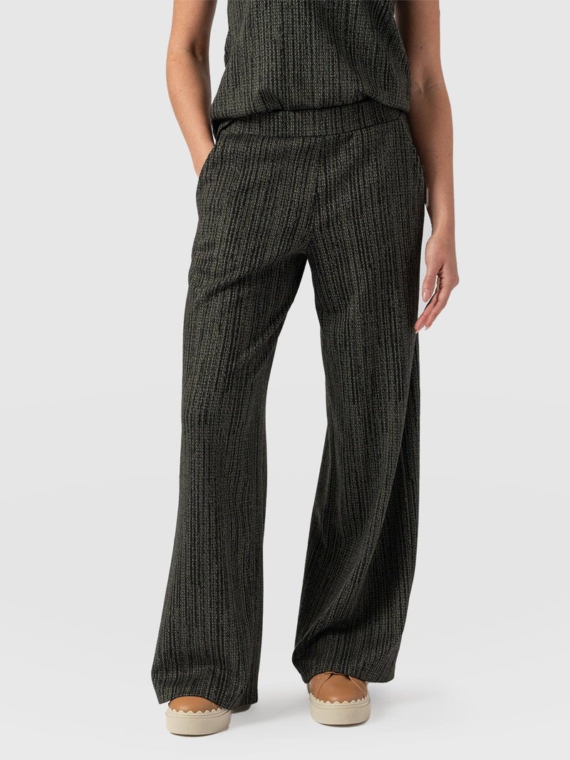 Keller Wide Leg Pant Green Pixel - Women's Pants | Saint + Sofia® US