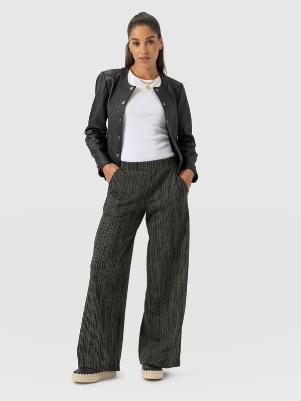 Keller Wide Leg Pant Green Texture - Women's Pants | Saint + Sofia® US
