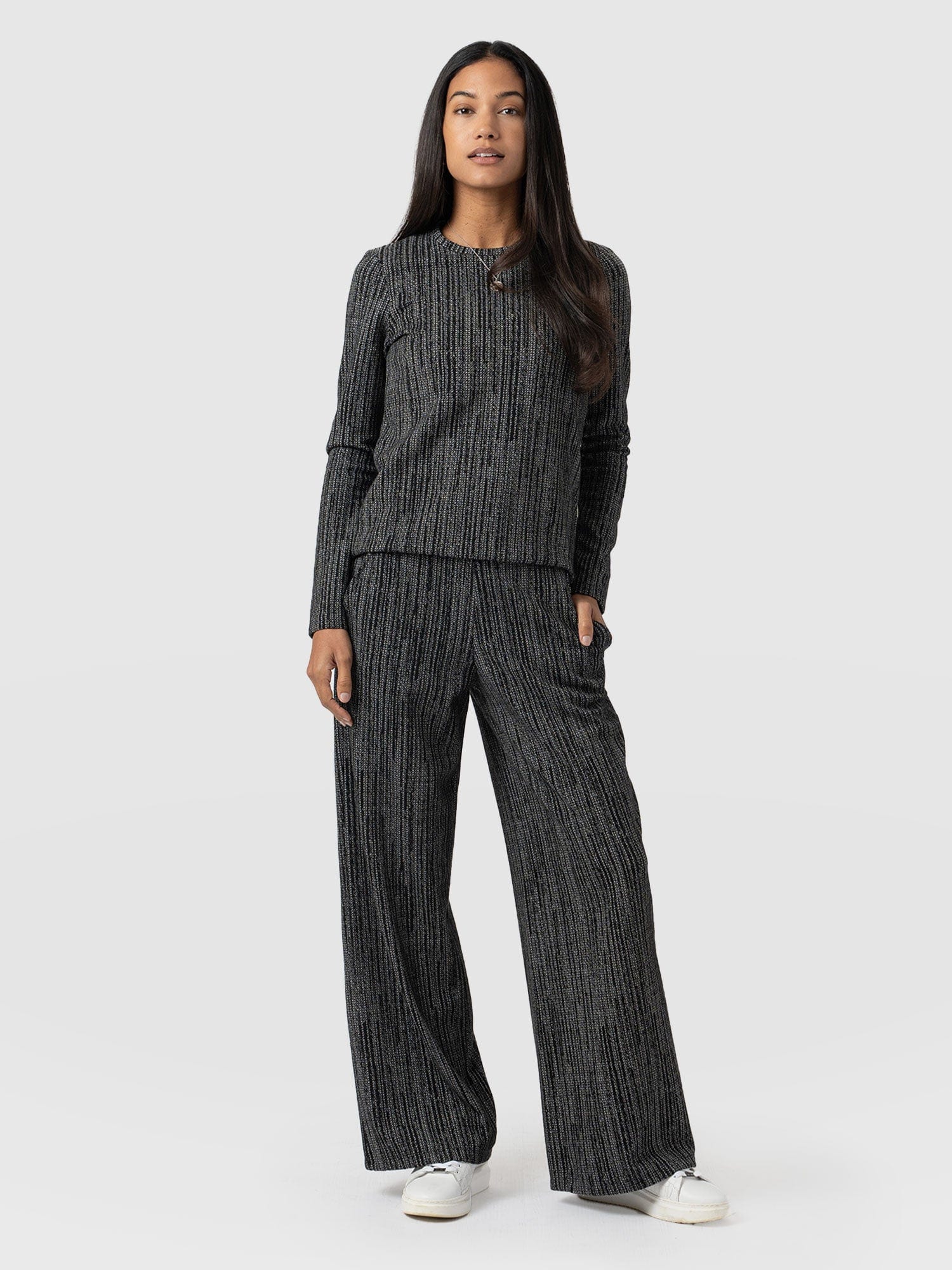 Keller Wide Leg Pant Grey/Black - Women's Pants | Saint + Sofia® US