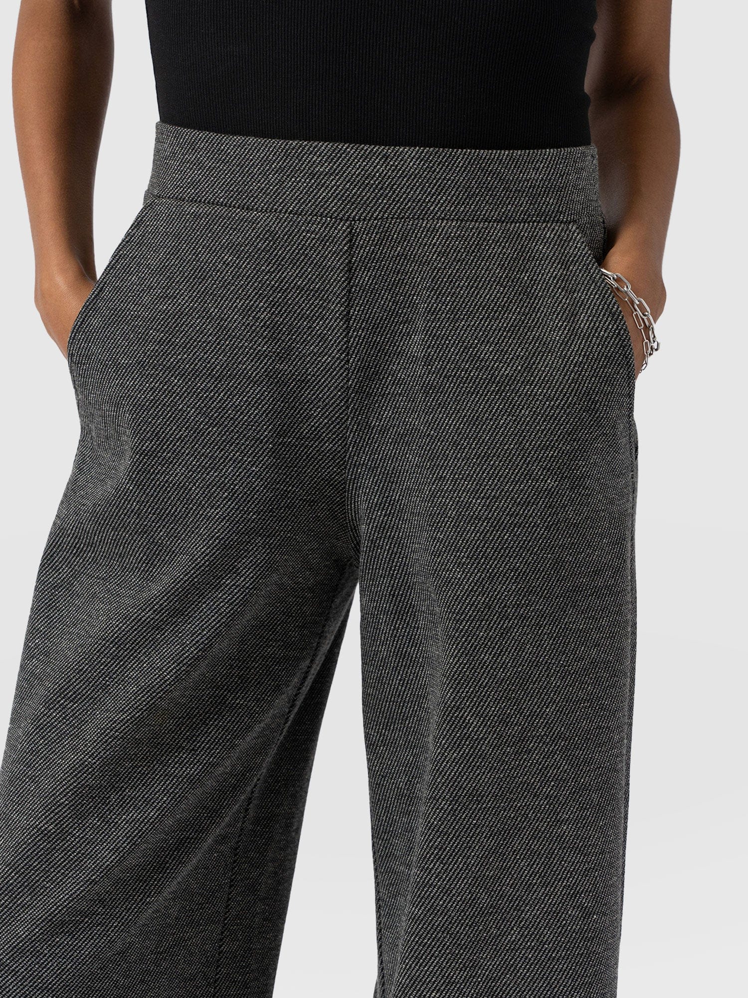 Keller Wide Leg Pant - Grey Twill - Women's Trousers | Saint + Sofia® US