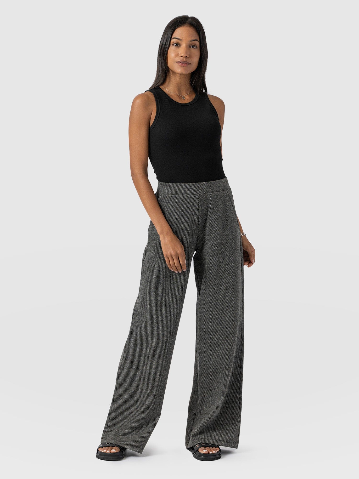 Keller Wide Leg Pant - Grey Twill - Women's Trousers | Saint + Sofia® US