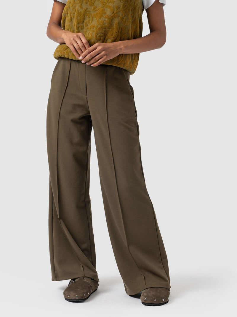 Keller Wide Leg Pant Khaki - Women's Trousers | Saint + Sofia® UK