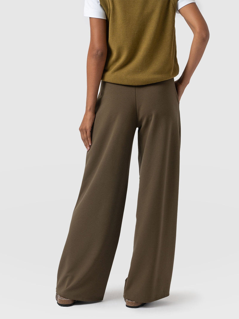 Keller Wide Leg Pant Khaki - Women's Trousers | Saint + Sofia® UK