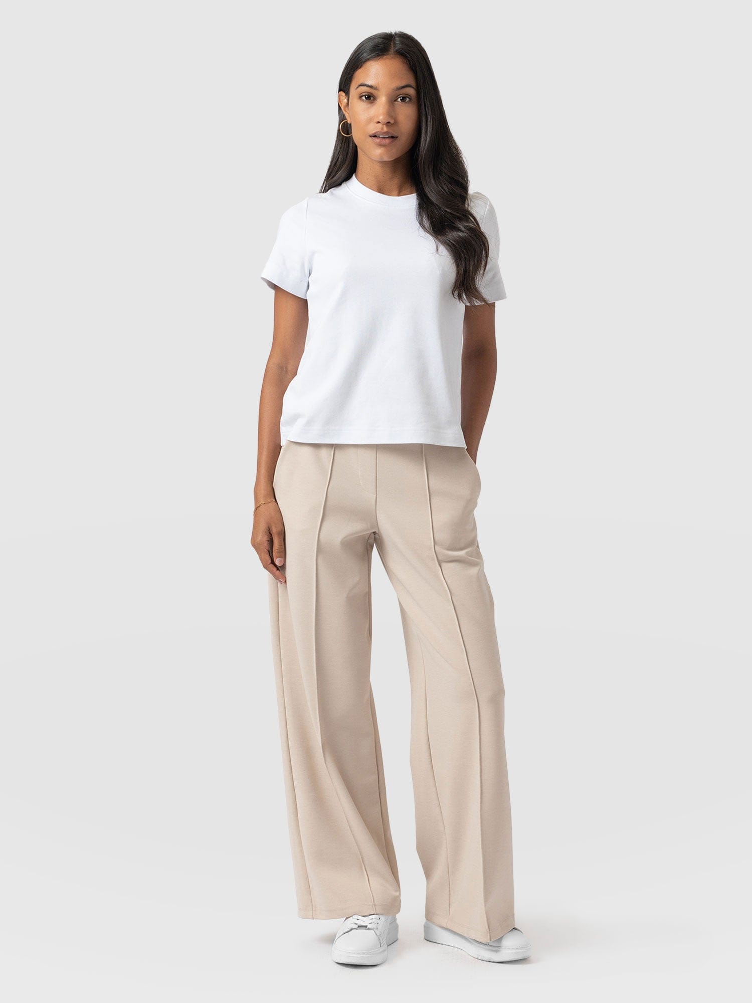 Keller Wide Leg Pant Light Beige - Women's Pants | Saint + Sofia® USA