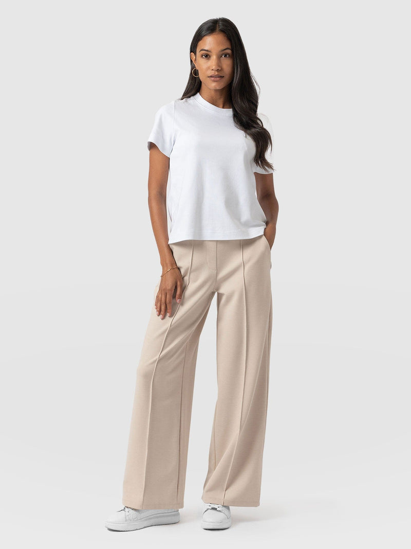 Keller Wide Leg Pant Light Beige - Women's Pants | Saint + Sofia® USA