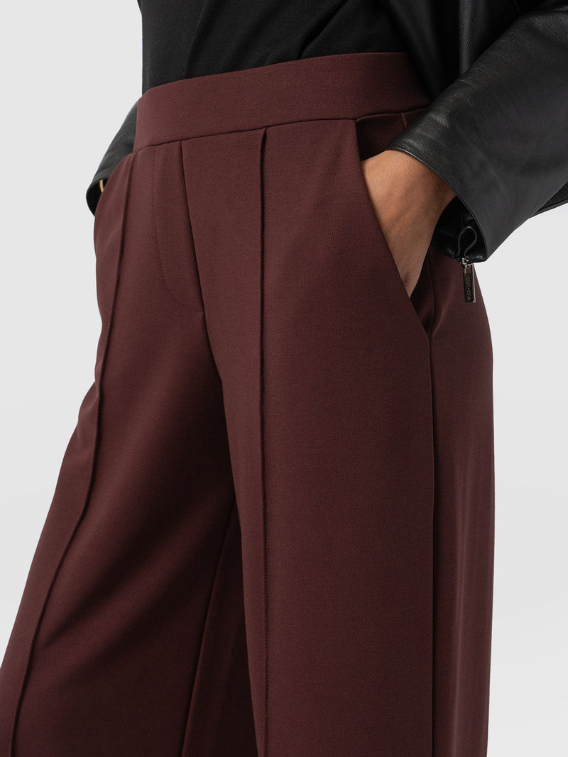 Keller Wide Leg Pant Maroon - Women's Trousers | Saint + Sofia® UK