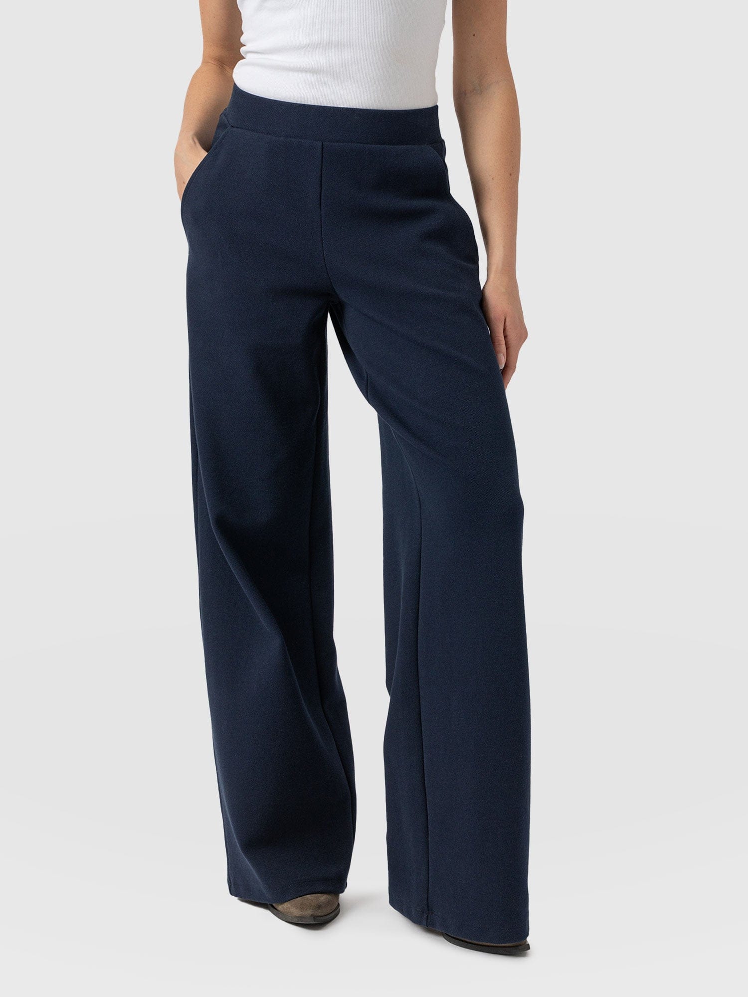 Keller Wide Leg Pant - Navy Twill - Women's Trousers | Saint + Sofia® US