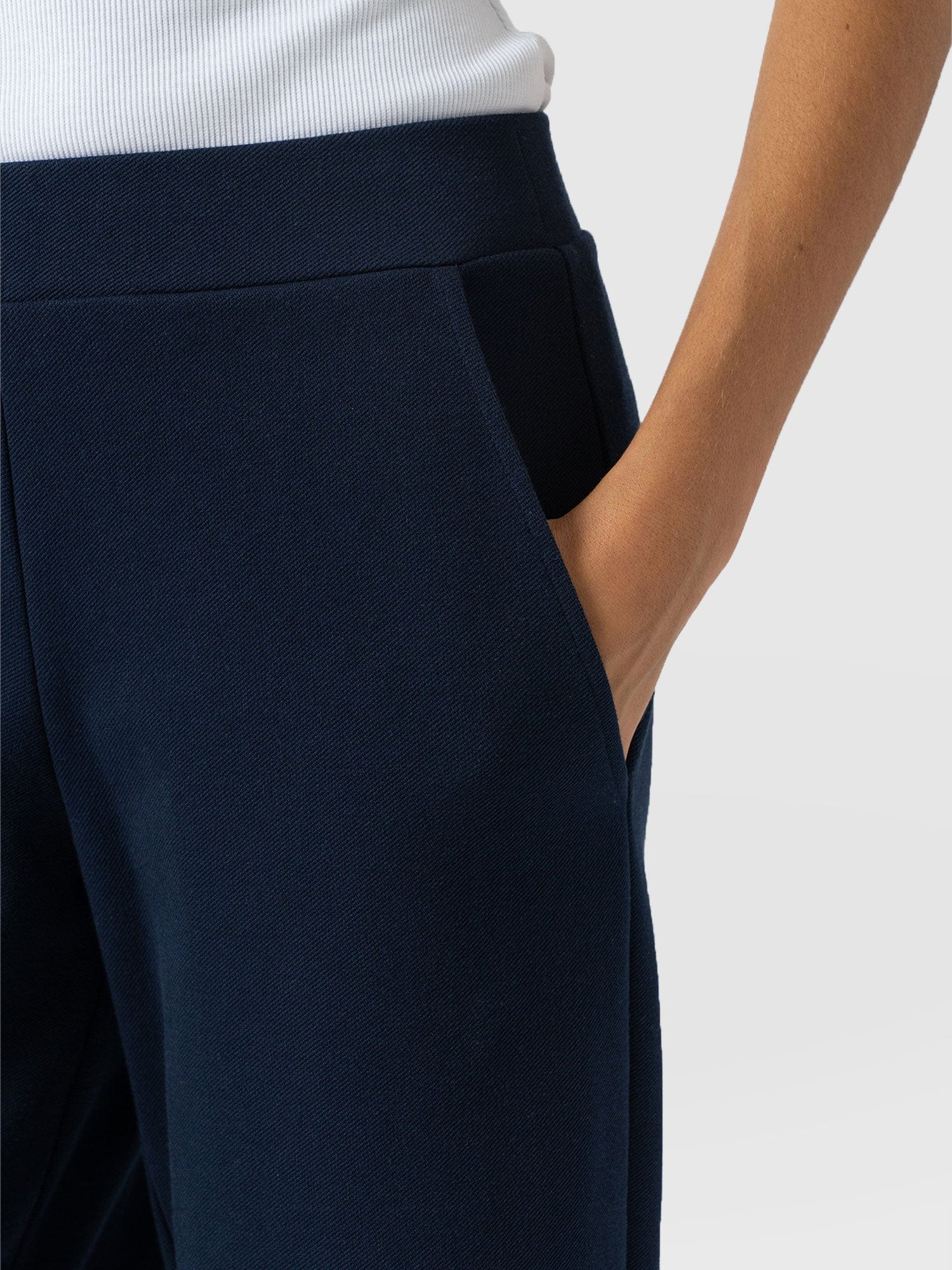 Keller Wide Leg Pant - Navy Twill - Women's Trousers | Saint + Sofia® US