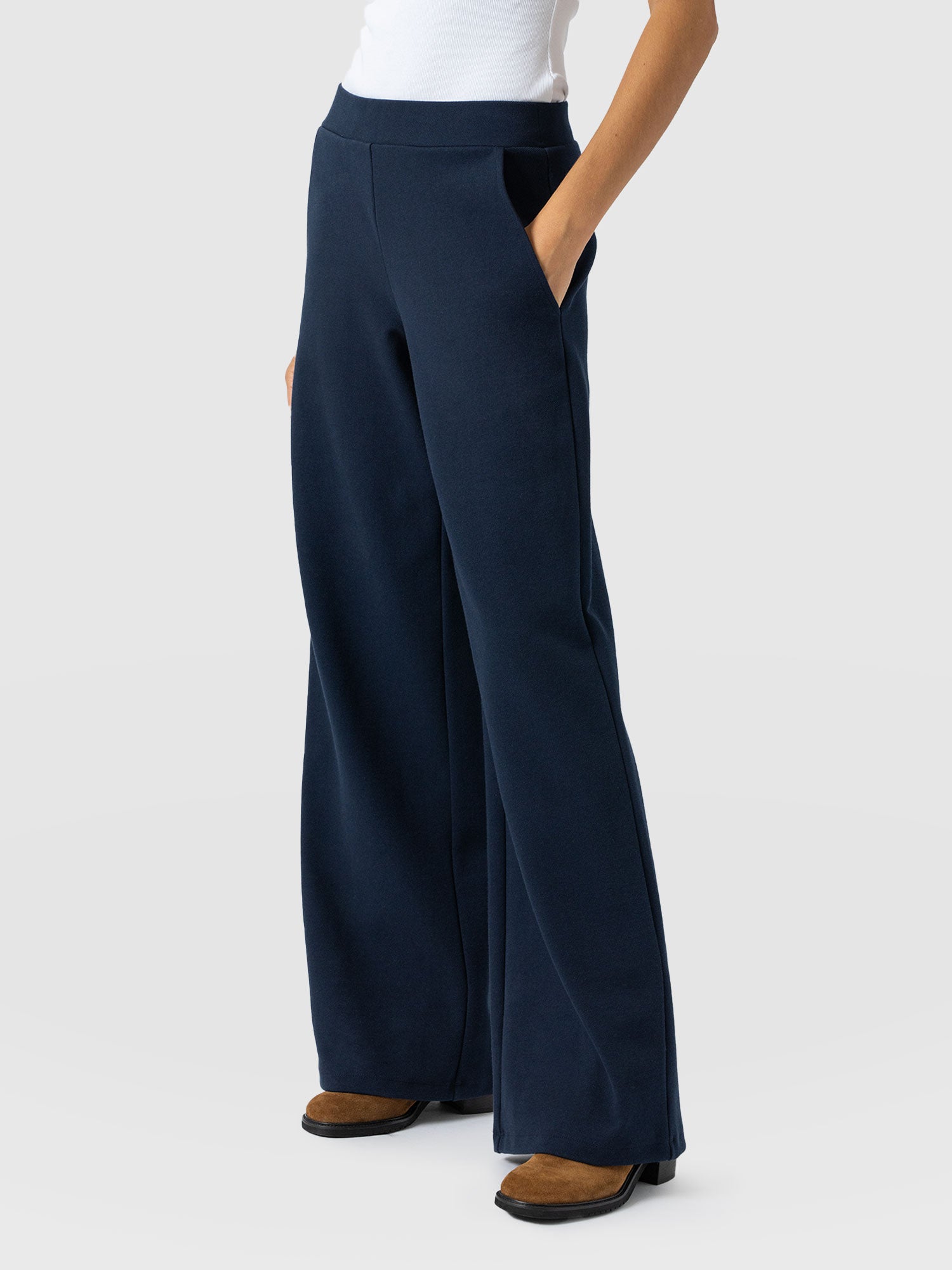 Keller Wide Leg Pant - Navy Twill - Women's Trousers | Saint + Sofia® US