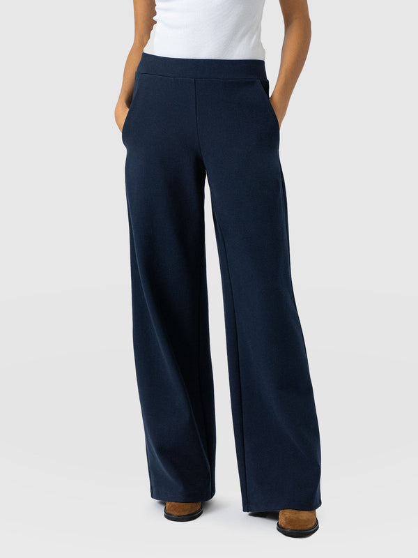 Keller Wide Leg Pant - Navy Twill - Women's Trousers | Saint + Sofia® US