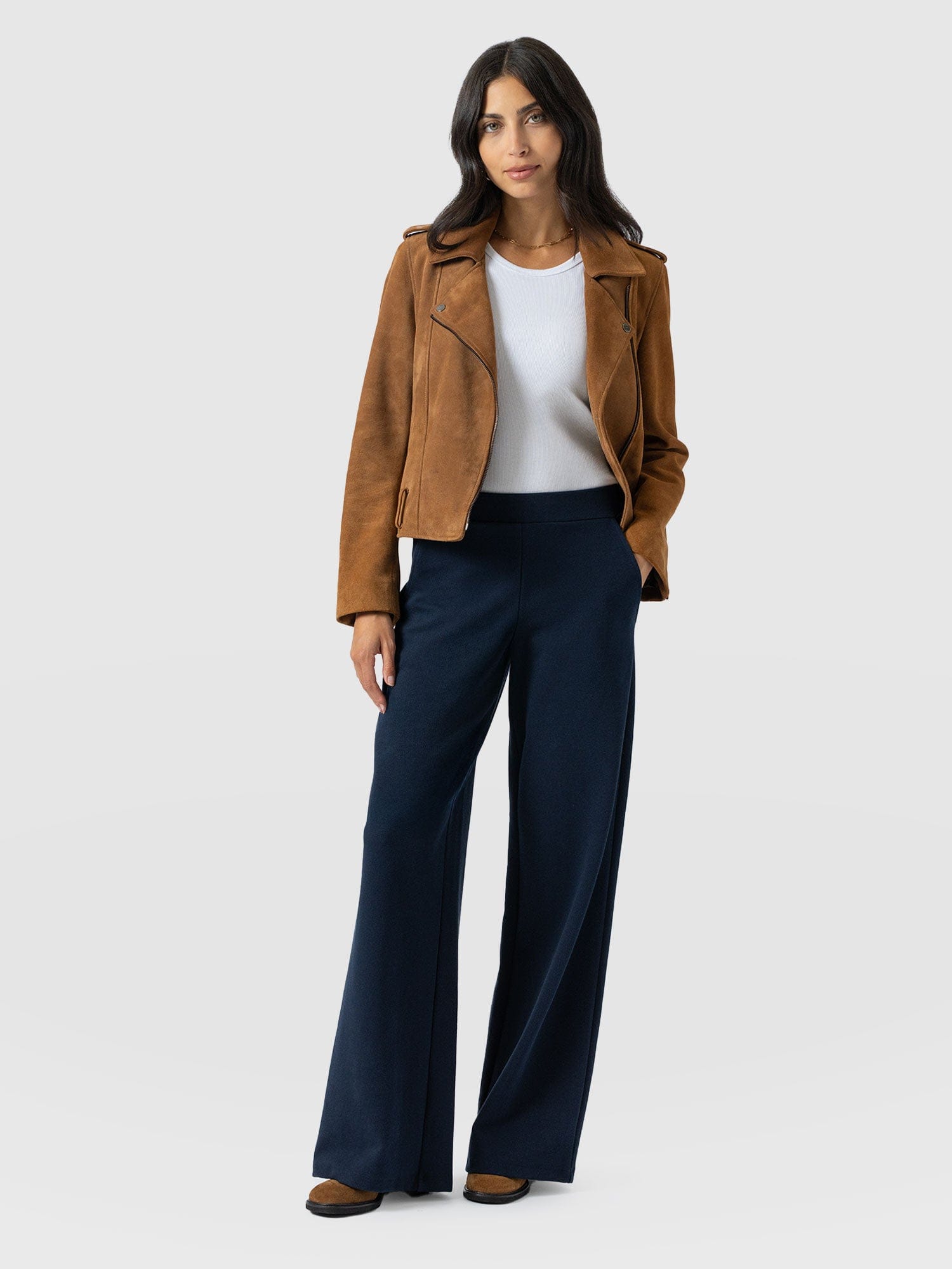 Keller Wide Leg Pant - Navy Twill - Women's Trousers | Saint + Sofia® US