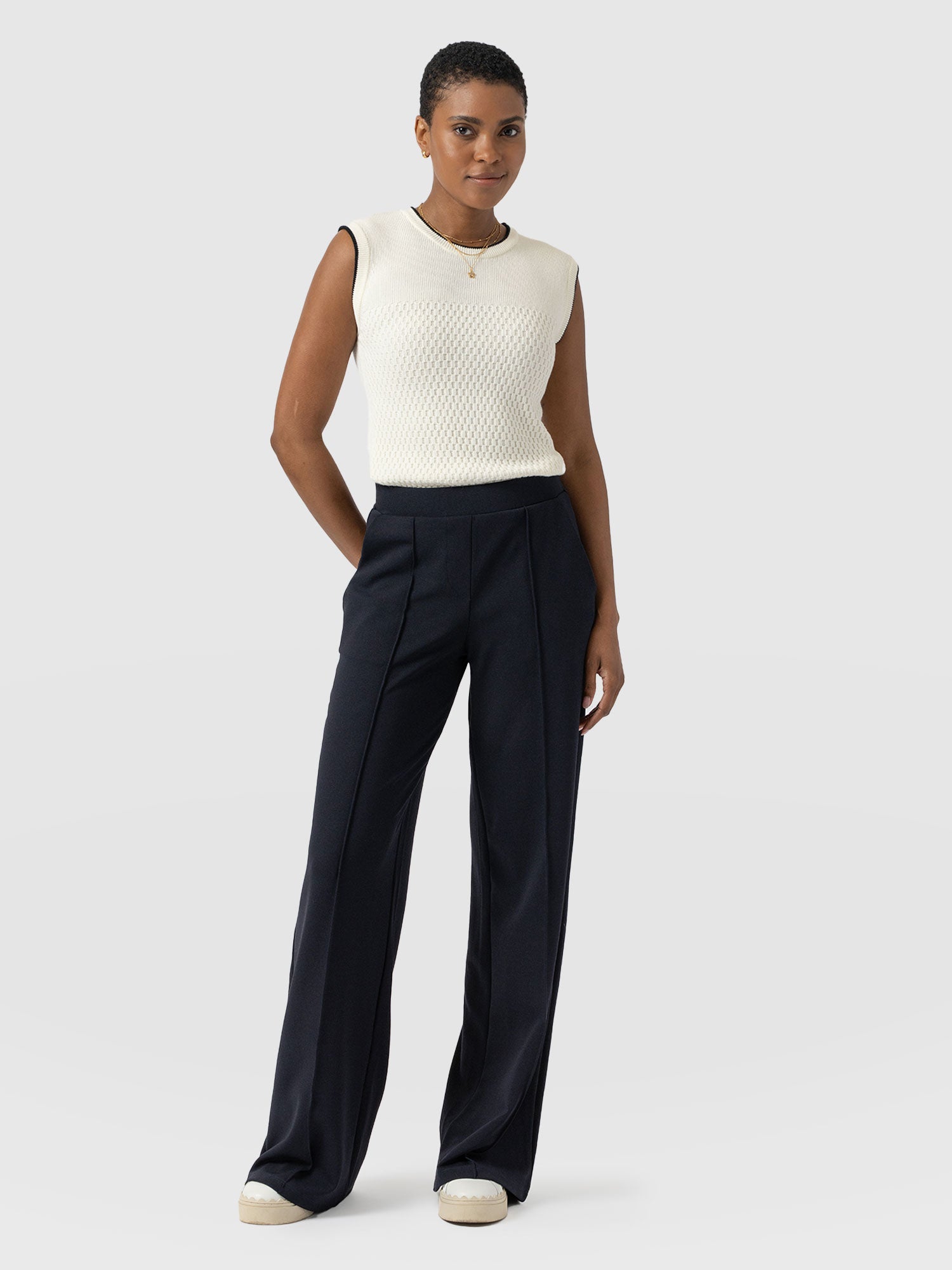 Keller Wide Leg Pant Navy - Women's Pants | Saint + Sofia® USA