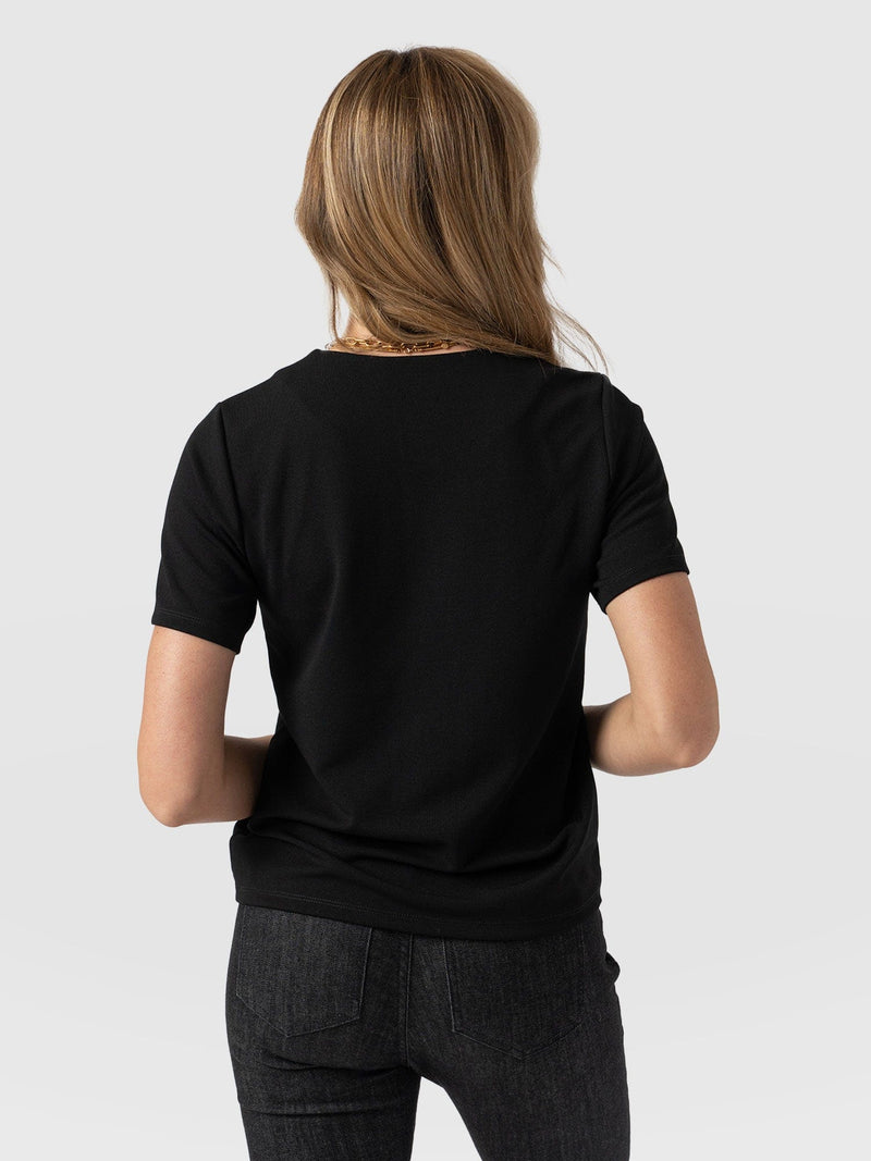 Keller Zip Up Tee Black - Women's T-Shirts | Saint + Sofia® US